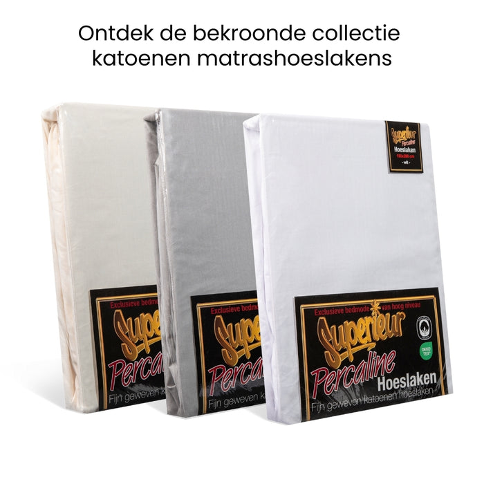 Superieur - Hoeslaken - Katoen - Crème - 100x200cm