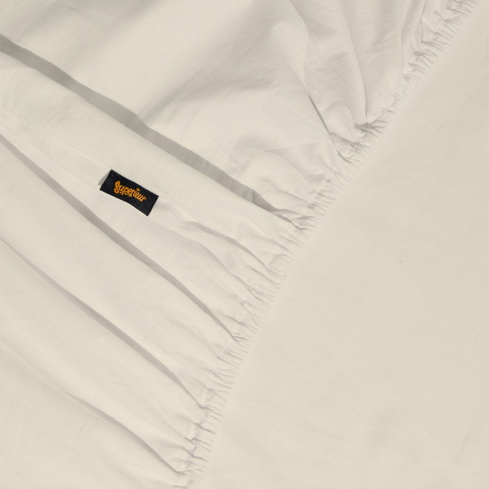 Superieur - Hoeslaken - Katoen - Crème - 90x200cm