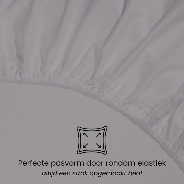 Superieur - Hoeslaken - Katoen - Grijs - 200x220cm