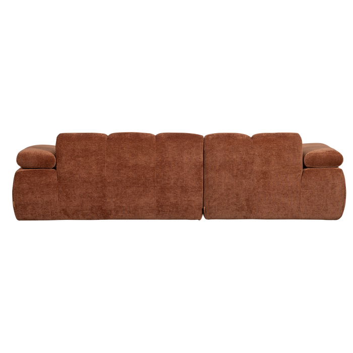 WOOOD Mojo Chaise Longue Bank Links - Geweven Ribstof - Roest Bruin