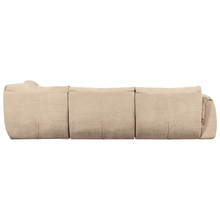 WOOOD Baggy Hoekbank Rechts - Geweven Chenille - Zand - 81x396x214