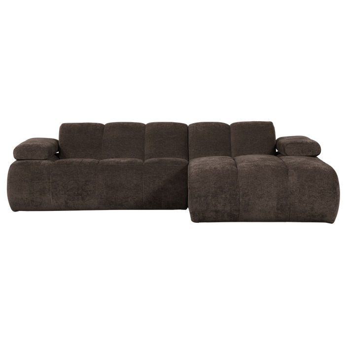 WOOOD Mojo Chaise Longue Bank Rechts - Ribstof - Bruin