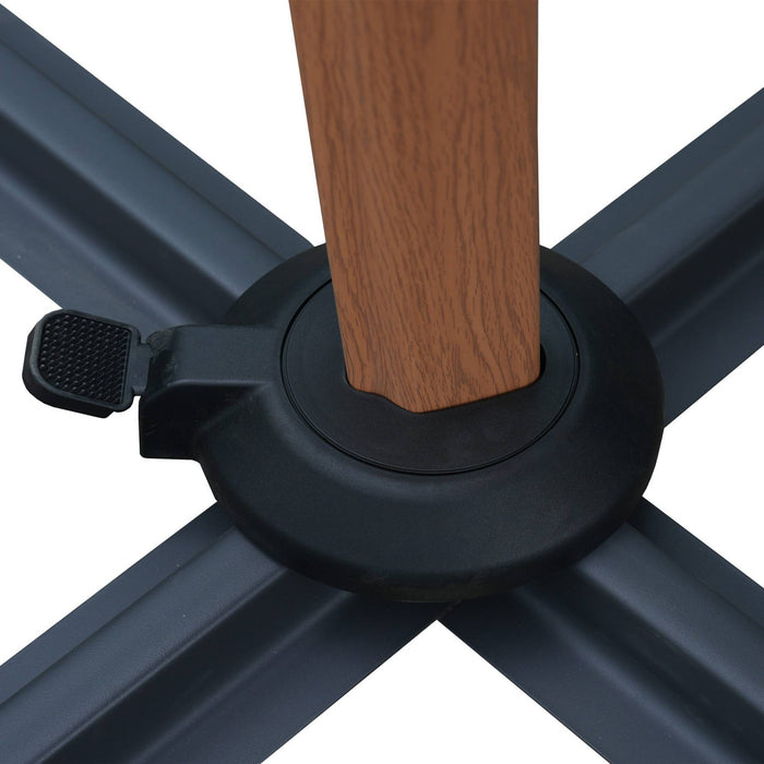 sweeek - Vierkante parasol 3x3m, mast met houtlook