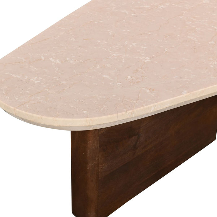 Giga Meubel - Salontafel Marmer Donkerbruin - 120x70x38cm - Ayla