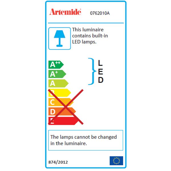 Artemide Tolomeo Mega Terra booglamp LED 3000K snoerdimmer alu
