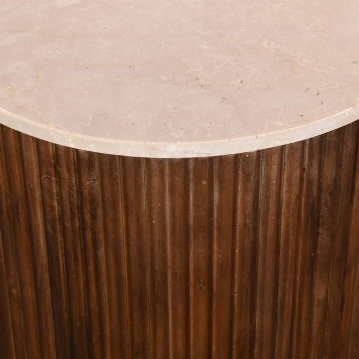 Giga Meubel - Salontafel Marmer Donkerbruin - Set Van 2 - 70cm - Davi