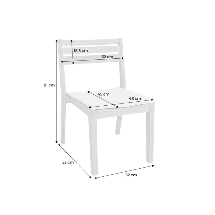 sweeek - Set van 4 acaciahouten tuinstoelen met kussen