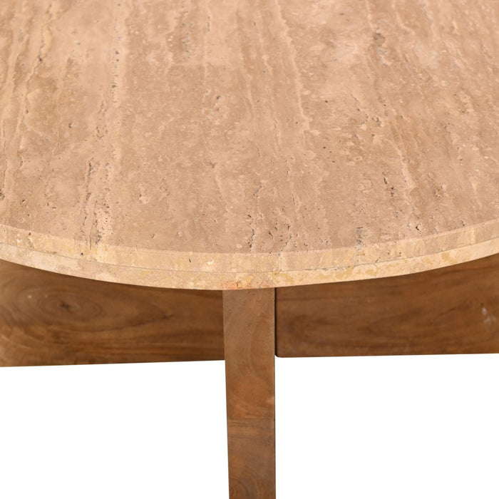 Giga Meubel - Salontafel Set Van 2 - Travertin - 80cm - Leno