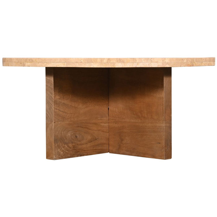 Giga Meubel - Salontafel Set Van 2 - Travertin - 80cm - Leno
