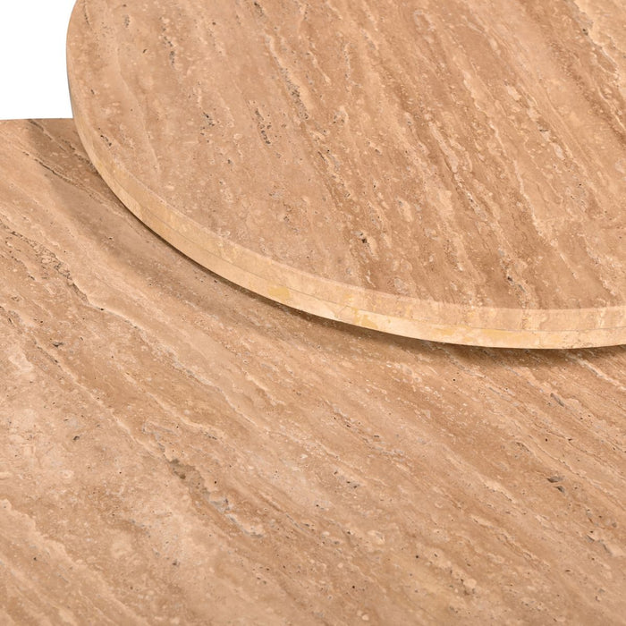 Giga Meubel - Salontafel Set Van 2 - Travertin - 80cm - Leno