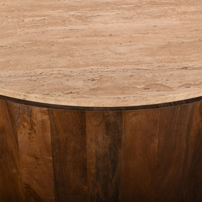 Giga Meubel - Salontafel Travertin Walnoot - 90cm - Elan