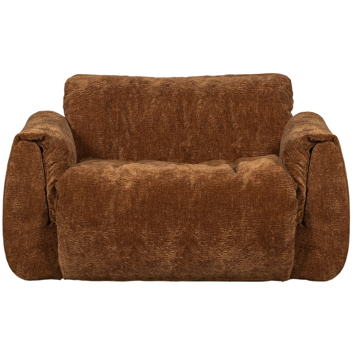 WOOOD Baggy Loveseat - 3D Chenille - Middenbruin - 81x138x101