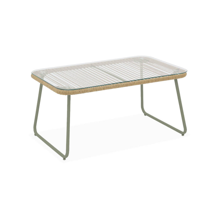 sweeek - 4-persoons loungeset van touw en gegalvaniseerd staal