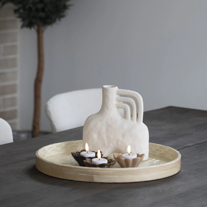 Artichok Gerdien Vaas Keramiek Beige - 19,5 x 18,5 cm