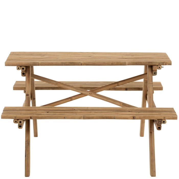 J-Line bank Picknick - bamboe|jute - naturel
