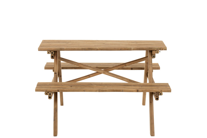 J-Line bank Picknick - bamboe|jute - naturel