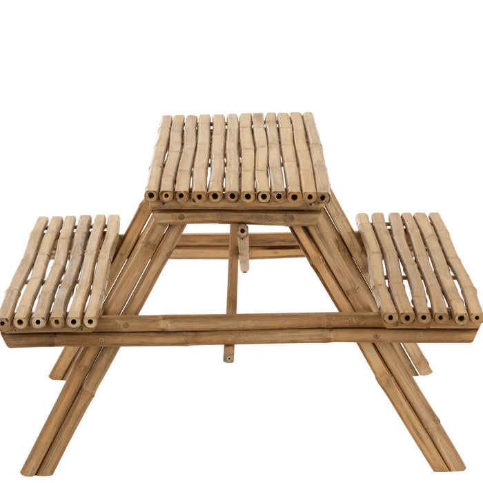 J-Line bank Picknick - bamboe|jute - naturel
