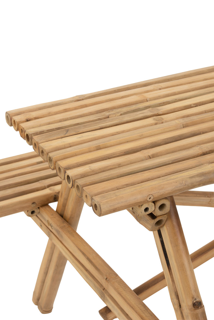 J-Line bank Picknick - bamboe|jute - naturel