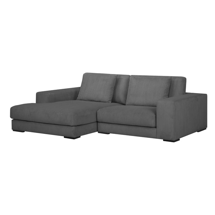 by fonQ Snug 2-zits Hoekbank met Chaise Longue Links - Donkergrijs