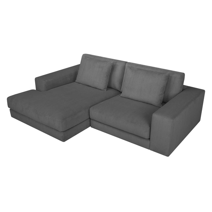 by fonQ Snug 2-zits Hoekbank met Chaise Longue Links - Donkergrijs