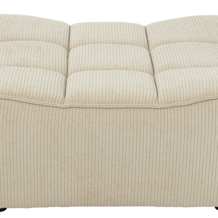 J-Line poef Grid - populierenhout|schuim - beige