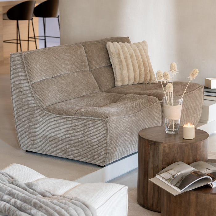 J-Line poef Grid - populierenhout|schuim - beige