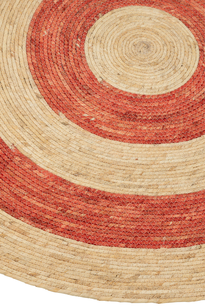 J-Line tapijt Rond Cirkels - maïs - oranje|rood - large - 2 stuks
