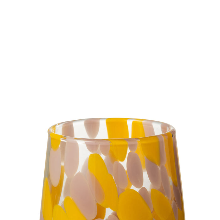 J-Line windlicht Spikkels - glas - roze|oker