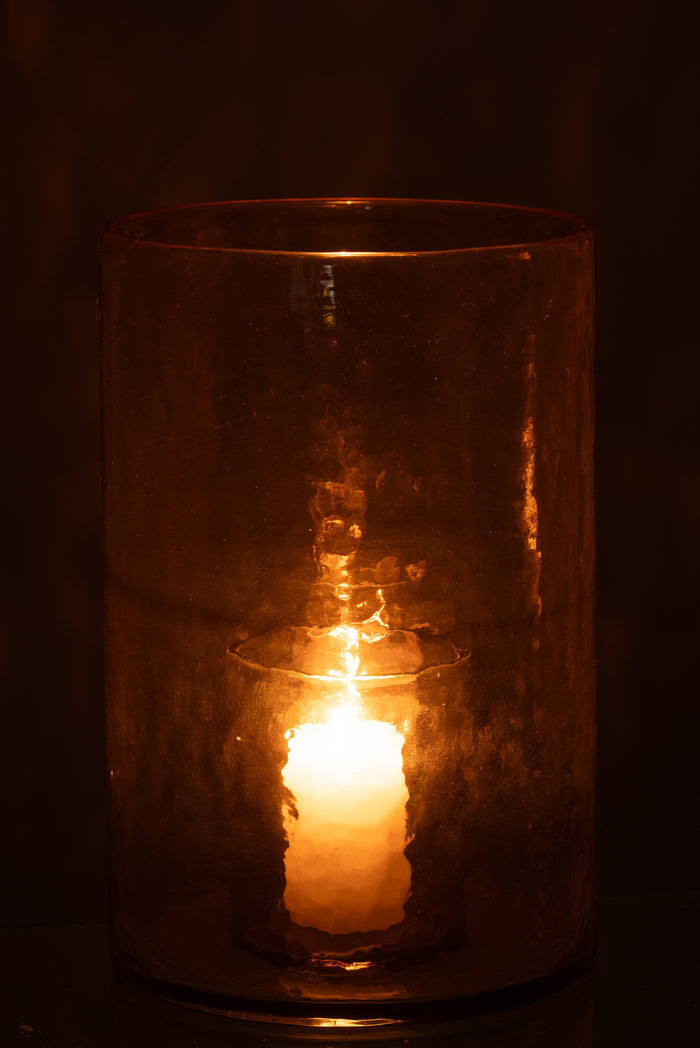 J-Line windlicht Dubbel - glas - geel - large