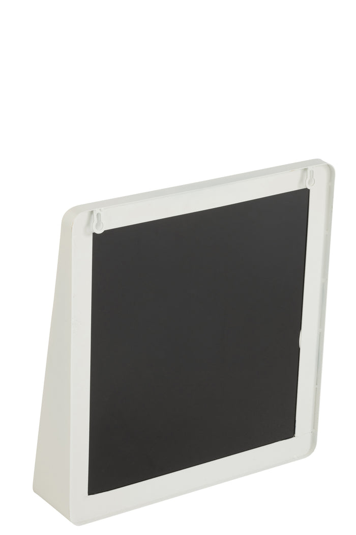 J-Line spiegel Vierkant - metaal|glas - wit - 38 x 41 cm