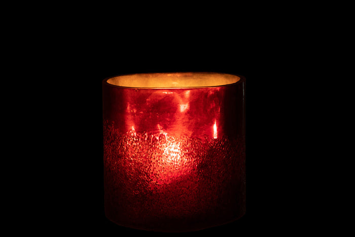 J-Line windlicht Spiegel - glas - koper|rood - extra large