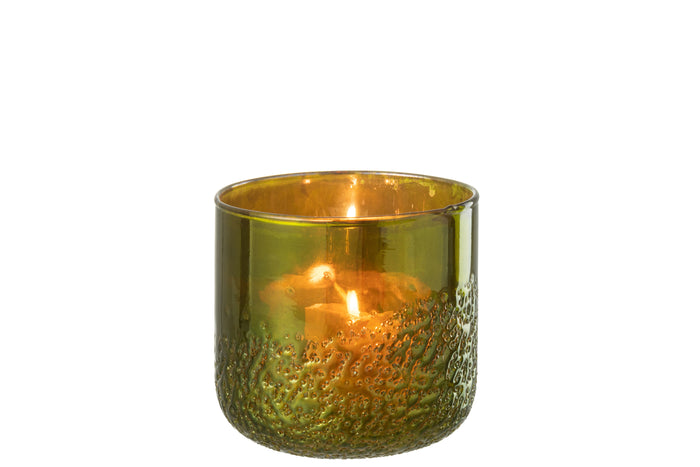 J-Line windlicht Spiegel - glas - groen - medium