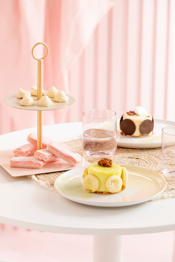 J-Line bord Punt - porselein - mix - medium - 4 stuks