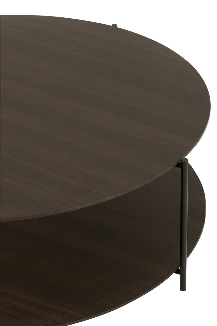 J-Line salontafel Rond - metaal - donkerbruin - large