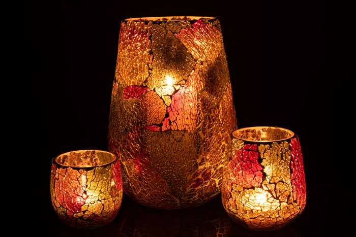 J-Line kaarshouder Sunset - glas - mix - large