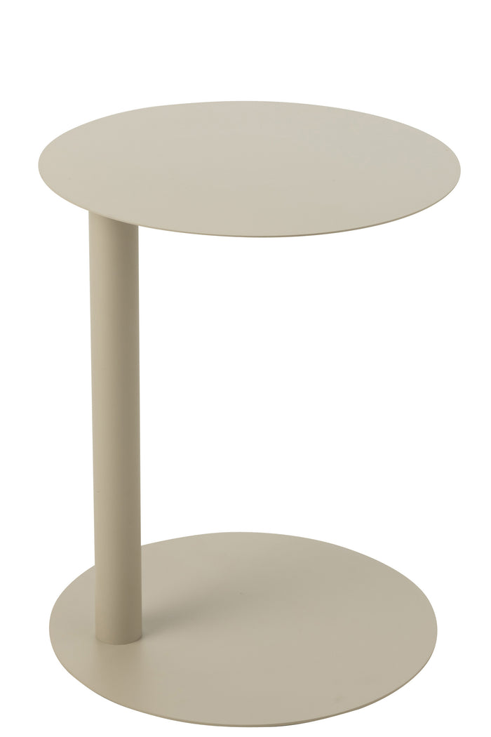 J-Line bijzettafel Rond - metaal - beige