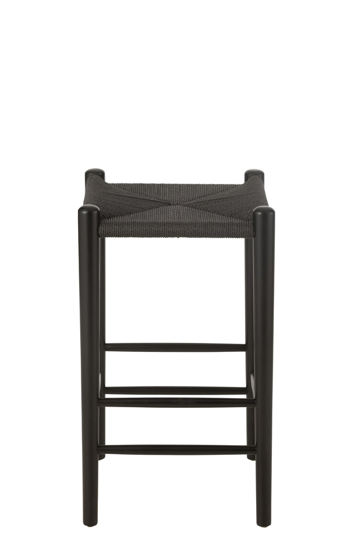 J-Line barkruk Orientaal - beukenhout|touw - zwart