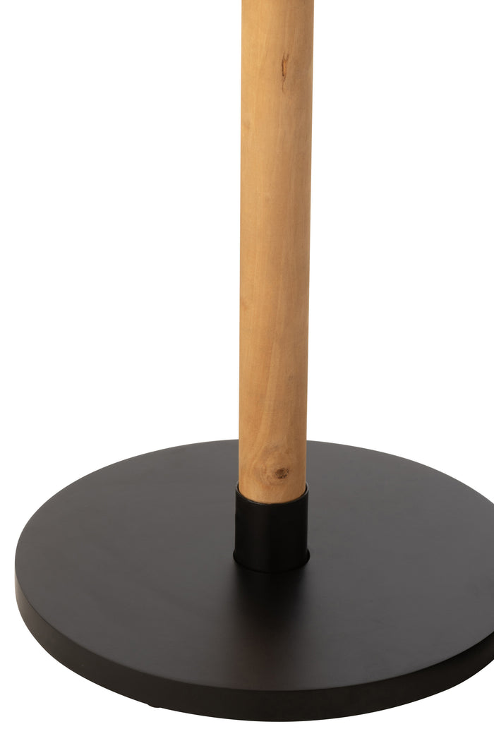 J-Line bijzettafel Ron - dennenhout - naturel|zwart - 2 stuks