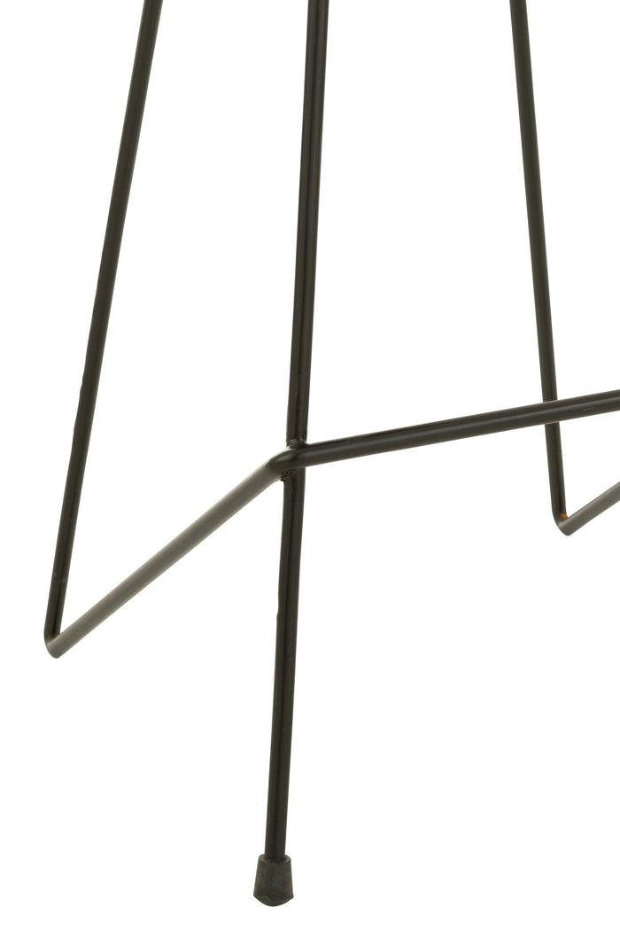 J-Line barstoel Teak - hout|ijzer - zwart
