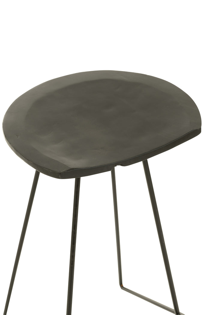 J-Line barstoel Teak - hout|ijzer - zwart