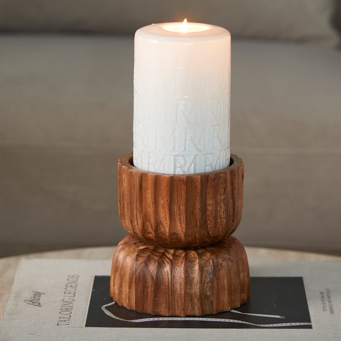 Riviera Maison Kandelaar Bruin - Josh Kaarsenhouder maat S - Hout