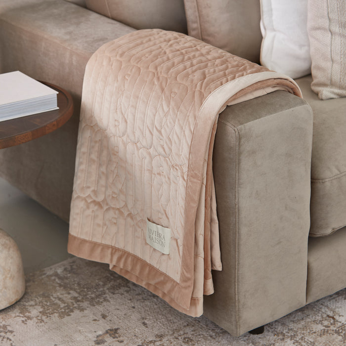 Riviera Maison Plaid Roze - Loreo Decoratie deken 180x130 - Polyester