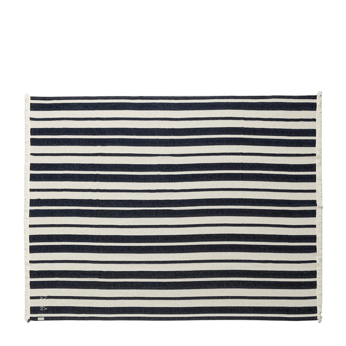 Riviera Maison Plaid Blauw - Jeron Decoratie deken - Katoen, Viscose