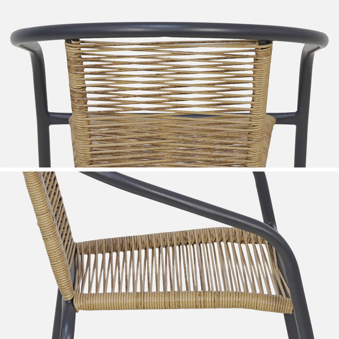 sweeek - Tuinstoelen van staal en kunststof (set van 4)