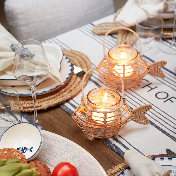 Riviera Maison Theelichthouder Bruin - Classic Fish Kaarsenhouder