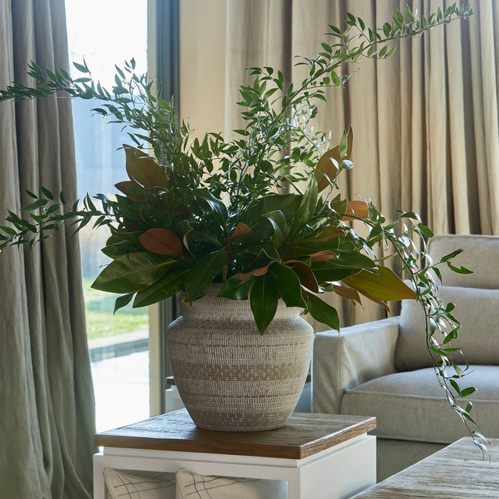 Riviera Maison Vaas Wit - Porlezza Bloemenvaas - Keramiek, Steengoed