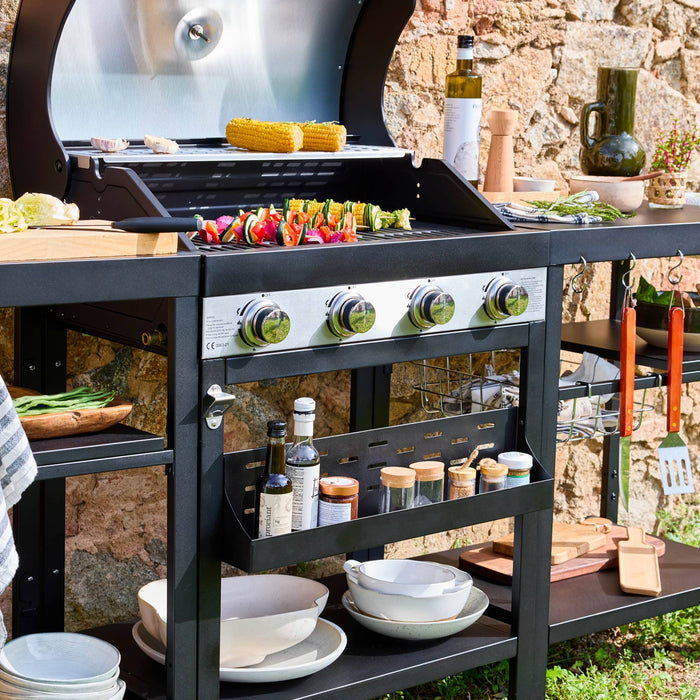 sweeek - Barbecue met 4 branders, buitenkeuken