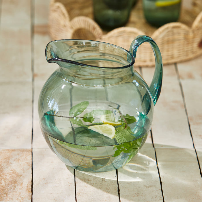 Riviera Maison Waterkan Bloemenprint Groen - Amaro Karaf - Kunststof