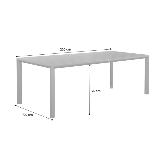 sweeek - Tuintafel van aluminium, 8 plaatsen