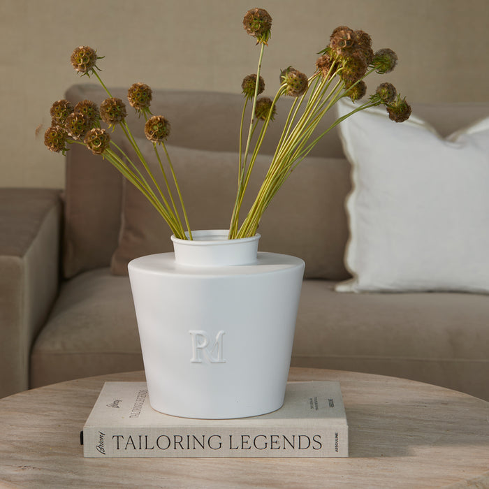 Riviera Maison Vaas Rond Wit - Paris Bouqet Bloemenvaas - Keramiek